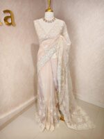 Organza with floral and pearl embroidery laced pattern - Image 5