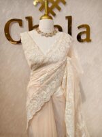 Organza with floral and pearl embroidery laced pattern - Image 6