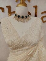 Organza with floral and pearl embroidery laced pattern - Image 9