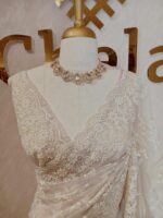 Organza with floral and pearl embroidery laced pattern - Image 11
