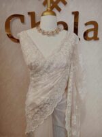 Organza with floral and pearl embroidery laced pattern - Image 13