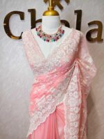 Organza with floral and pearl embroidery laced pattern - Image 15