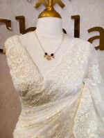 Organza with floral and pearl embroidery laced pattern - Image 18