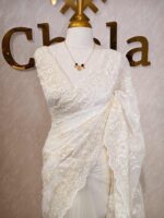 Organza with floral and pearl embroidery laced pattern - Image 19