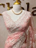 Organza with floral and pearl embroidery laced pattern - Image 36