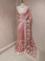 Organza with floral and pearl embroidery laced pattern - Image 37