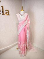 Organza with floral and pearl embroidery laced pattern - Image 20