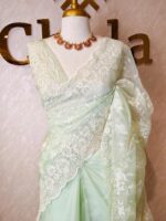 Organza with floral and pearl embroidery laced pattern - Image 24