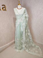 Organza with floral and pearl embroidery laced pattern - Image 25