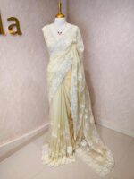 Organza with floral and pearl embroidery laced pattern - Image 26