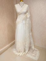 Organza with floral and pearl embroidery laced pattern - Image 39