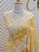 Organza with floral and pearl embroidery laced pattern - Image 29