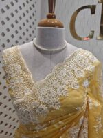 Organza with floral and pearl embroidery laced pattern - Image 30