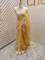 Organza with floral and pearl embroidery laced pattern - Image 31