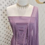 Salwar with sequence and cut beads work in Georgette material