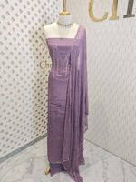 Salwar with sequence and cut beads work in Georgette material - Image 3