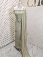 Salwar with sequence and cut beads work in Georgette material - Image 6