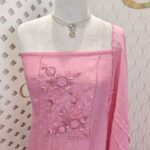 Salwar with self thread embroidery design in chiffon material