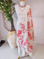 Salwar with tissue texture and rose flower like digital print - Image 3