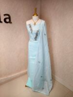 Salwar with coloured floral work - Image 9