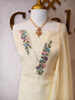 Salwar with coloured floral work - Image 5