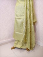 Salwar with satin finished floral thread work on neck - Image 10