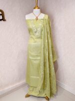 Salwar with satin finished floral thread work on neck - Image 9