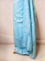Salwar with satin finished floral thread work on neck - Image 4