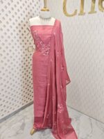 Salwar with Beads and satin embroidery design on neck - Image 6