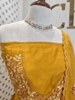 Salwar with Beads and satin embroidery design on neck - Image 2