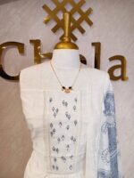 Salwar with leafy like sequence and thread work - Image 11
