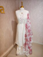 Salwar with leafy like sequence and thread work - Image 9