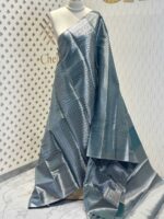 Soft silk with diamond shape design and wide border - Image 7