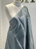 Soft silk with diamond shape design and wide border - Image 5