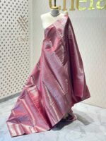 Soft silk with diamond shape design and wide border - Image 19