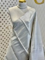 Soft silk with diamond shape design and wide border - Image 24