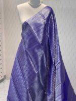Soft silk with diamond shape design and wide border - Image 27
