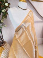 Soft silk with dotted leaf like design - Image 4