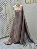 Soft silk with mango design on border - Image 46