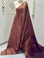 Soft silk with mango design on border - Image 40