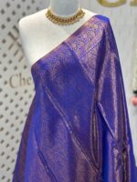 Soft silk with mango design on border - Image 2