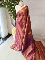 Soft silk with mango shape  and floral design - Image 3