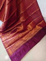 Soft silk with mango shape  and floral design - Image 4