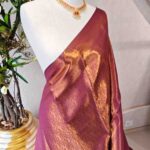 Soft silk with mango shape  and floral design
