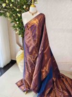Soft silk with mango shape  and floral design - Image 6