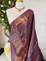 Soft silk with mango shape  and floral design - Image 5