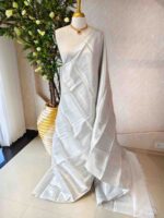 Soft silk with geometric brocade pattern - Image 3