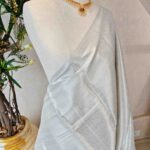 Soft silk with geometric brocade pattern