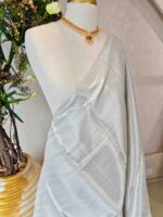Soft silk with geometric brocade pattern
