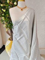 Soft silk with geometric brocade pattern - Image 2